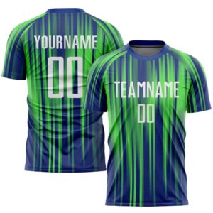Neon Green White Royal Sublimation Soccer Uniform…