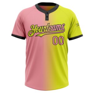 Neon Yellow Medium Pink Black Gradient Fashion Two Button Unisex Softball Jersey Custom Team Softball Jersey 2 zr2khe.jpg