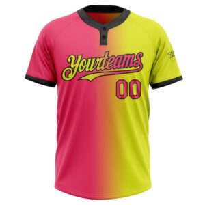 Neon Yellow Neon Pink Black Gradient Fashion Two Button Unisex Softball Jersey Custom Team Softball Jersey 2 tsztsq.jpg