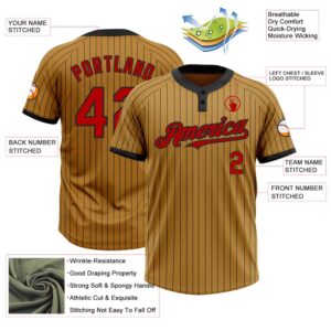Old Gold Black Pinstripe Red Two Button Unisex Softball Jersey Custom Team Softball Jersey 3 mveevx.jpg