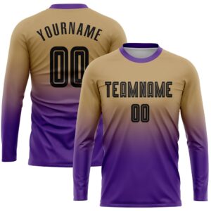 Old Gold Black Purple Sublimation Long Sleeve…