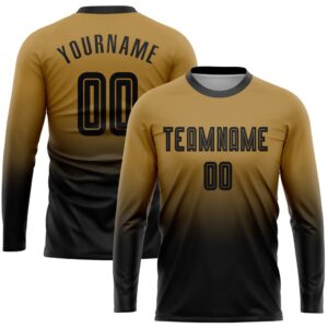 Old Gold Black Sublimation Long Sleeve Fade…