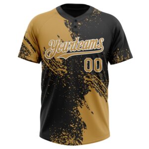 Old Gold Black White 3D Pattern Abstract Brush Stroke Two Button Unisex Softball Jersey Custom Team Softball Jersey 2 px235d.jpg