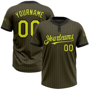 Olive Black Pinstripe Neon Yellow Salute To…