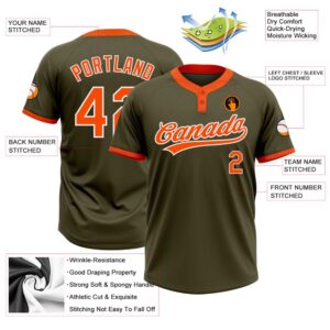Olive Orange White Salute To Service Two Button Unisex Softball Jersey Custom Team Softball Jersey 3 ef0f27.jpg