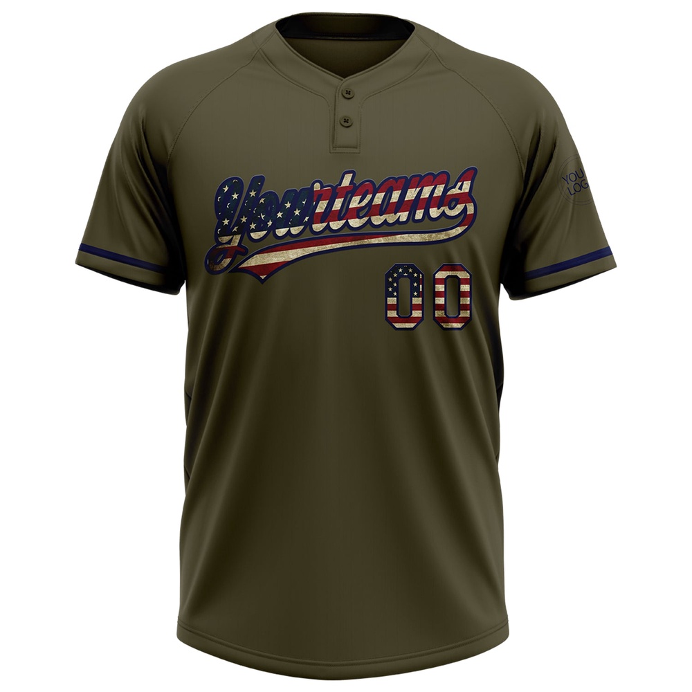 Olive Vintage USA Flag Navy Salute To Service Two Button Unisex Softball Jersey, Custom Team Softball Jersey Olive Vintage USA Flag Navy Salute To Service Two Button Unisex Softball Jersey, Custom Team Softball Jersey