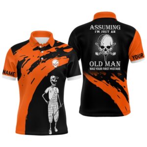 Orange And Black Men’s Skull Custom Golf…