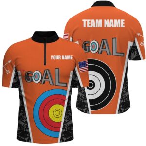 Orange Archery Goal Men Jersey Shirts, Archery…