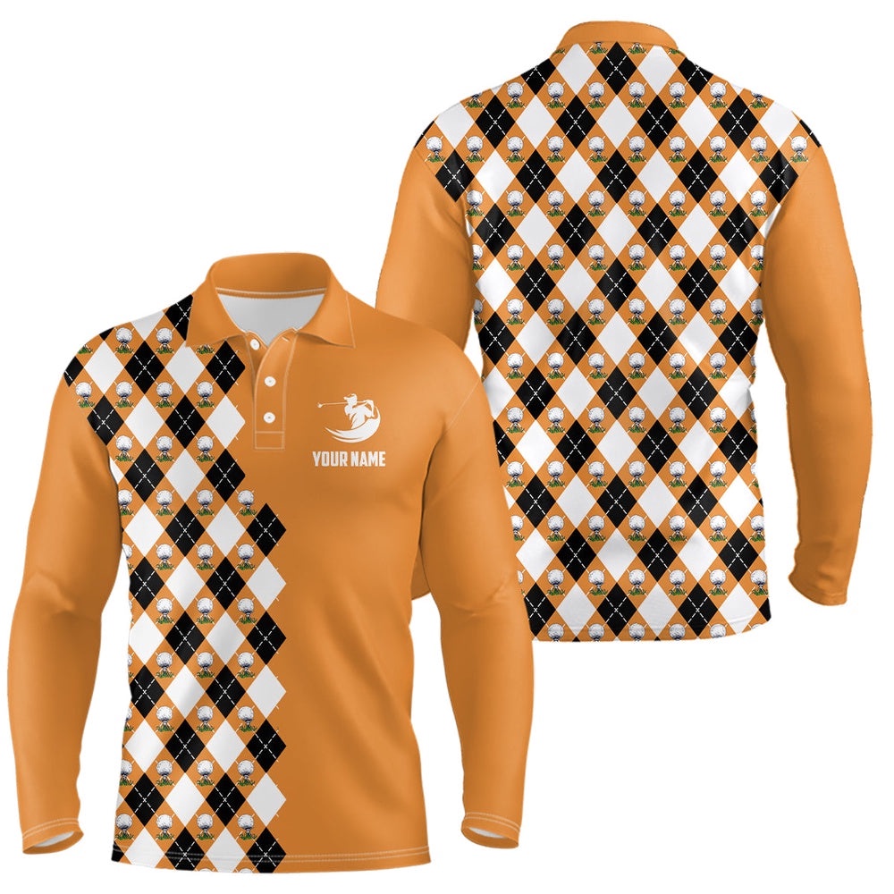 Orange Argyle Pattern Men’s Golf Polo Shirts Personalized Cool Golf Shirts For Men Golf Gifts, Golf Polo Shirt, Golf Shirts Orange Argyle Pattern Men’s Golf Polo Shirts Personalized Cool Golf Shirts For Men Golf Gifts, Golf Polo Shirt, Golf Shirts