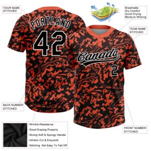 Orange Black White 3D Pattern Two Button Unisex Softball Jersey Custom Team Softball Jersey 3 tphurz.jpg