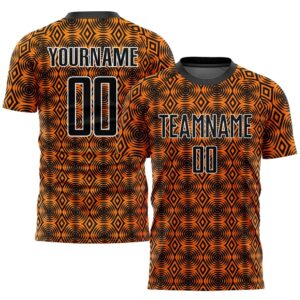 Orange Black White Geometric Shapes Sublimation Soccer…