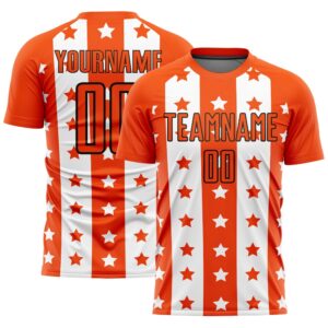 Orange Black White Stars And Stripes Sublimation…