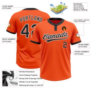 Orange Black White Two Button Unisex Softball Jersey Custom Team Softball Jersey 3 hq0me6.jpg