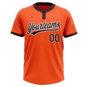Orange Brown White Two Button Unisex Softball Jersey Custom Team Softball Jersey 2 avbpje.jpg