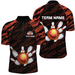 Orange Camo Bowling Shirts Unisex Bowling Team…