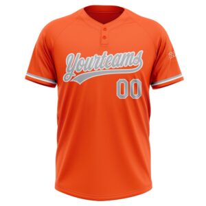 Orange Gray White Two Button Unisex Softball Jersey Custom Team Softball Jersey 2 kbuku4.jpg