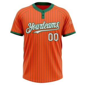 Orange Kelly Green Pinstripe White Two Button Unisex Softball Jersey Custom Team Softball Jersey 2 zzl2o6.jpg
