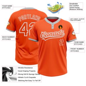 Orange Orange Gray Two Button Unisex Softball Jersey Custom Team Softball Jersey 3 zumyfh.jpg