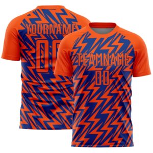 Orange Royal Lightning Sublimation Soccer Uniform Jersey,…