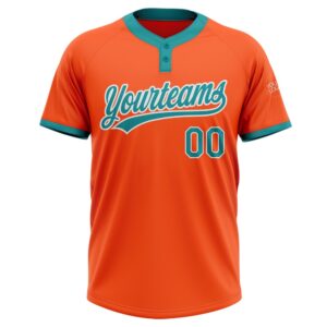Orange Teal White Two Button Unisex Softball Jersey Custom Team Softball Jersey 2 yjuswy.jpg
