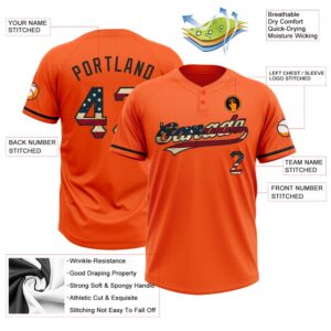 Orange Vintage USA Flag Black Two Button Unisex Softball Jersey Custom Team Softball Jersey 3 cf45ma.jpg