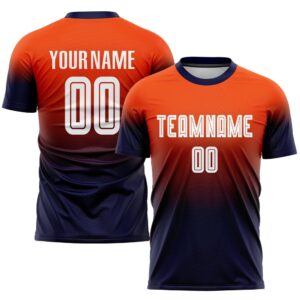 Orange White Navy Sublimation Fade Fashion Soccer…