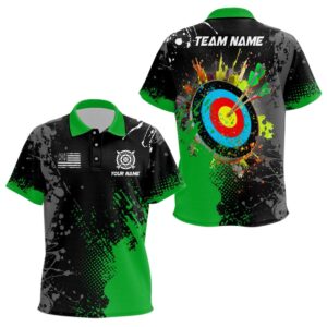 Paint Green Target Archery Polo Shirts Custom…