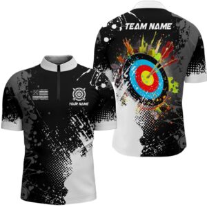 Paint White Target Archery Men Polo &…