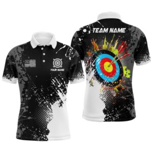 Paint White Target Archery Men Polo Shirts,…