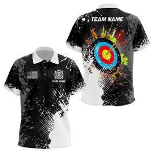 Paint White Target Archery Polo Shirts, Archery…