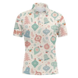 Pastel Christmas Seamless Men’s Golf Polo Shirt…