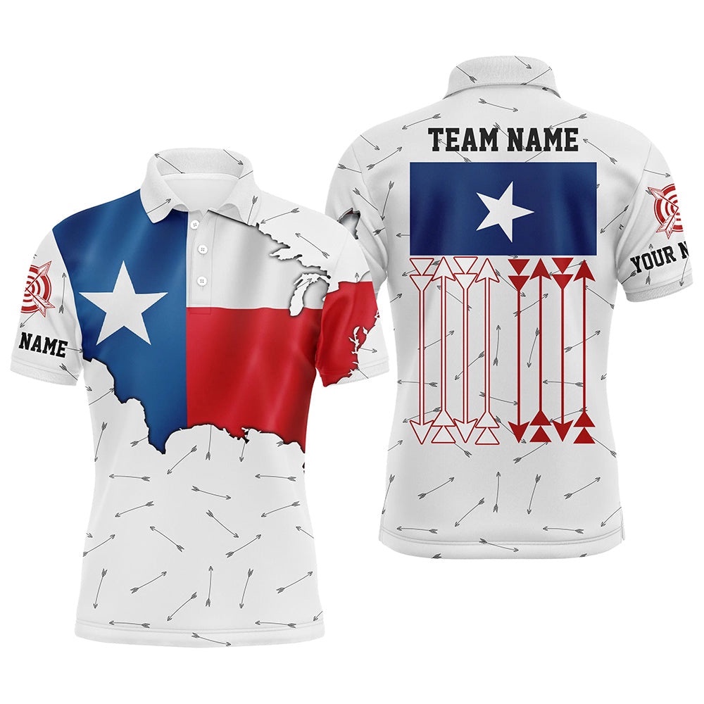 Patriotic Texas Flag Archery Men Polo Shirts Archery Team Uniform Shirts, Custom Archery Team Polo Shirt Patriotic Texas Flag Archery Men Polo Shirts Archery Team Uniform Shirts, Custom Archery Team Polo Shirt