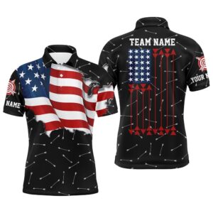 Patriotic USA Flag Archery Men Polo Shirts…