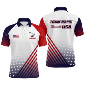 Patriotic US Flag Archery Men Polo Shirts…