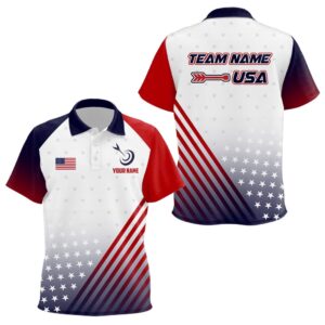 Patriotic US Flag Archery Polo Shirts Custom…