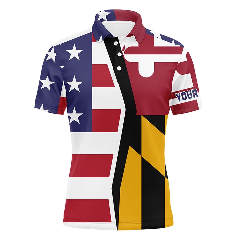 Personalized American Flag Maryland Patriot Golf White Men’s Golf Polo Shirts For Men’s, Golf Polo Shirt, Golf Shirts Personalized American Flag Maryland Patriot Golf White Men’s Golf Polo Shirts For Men’s, Golf Polo Shirt, Golf Shirts