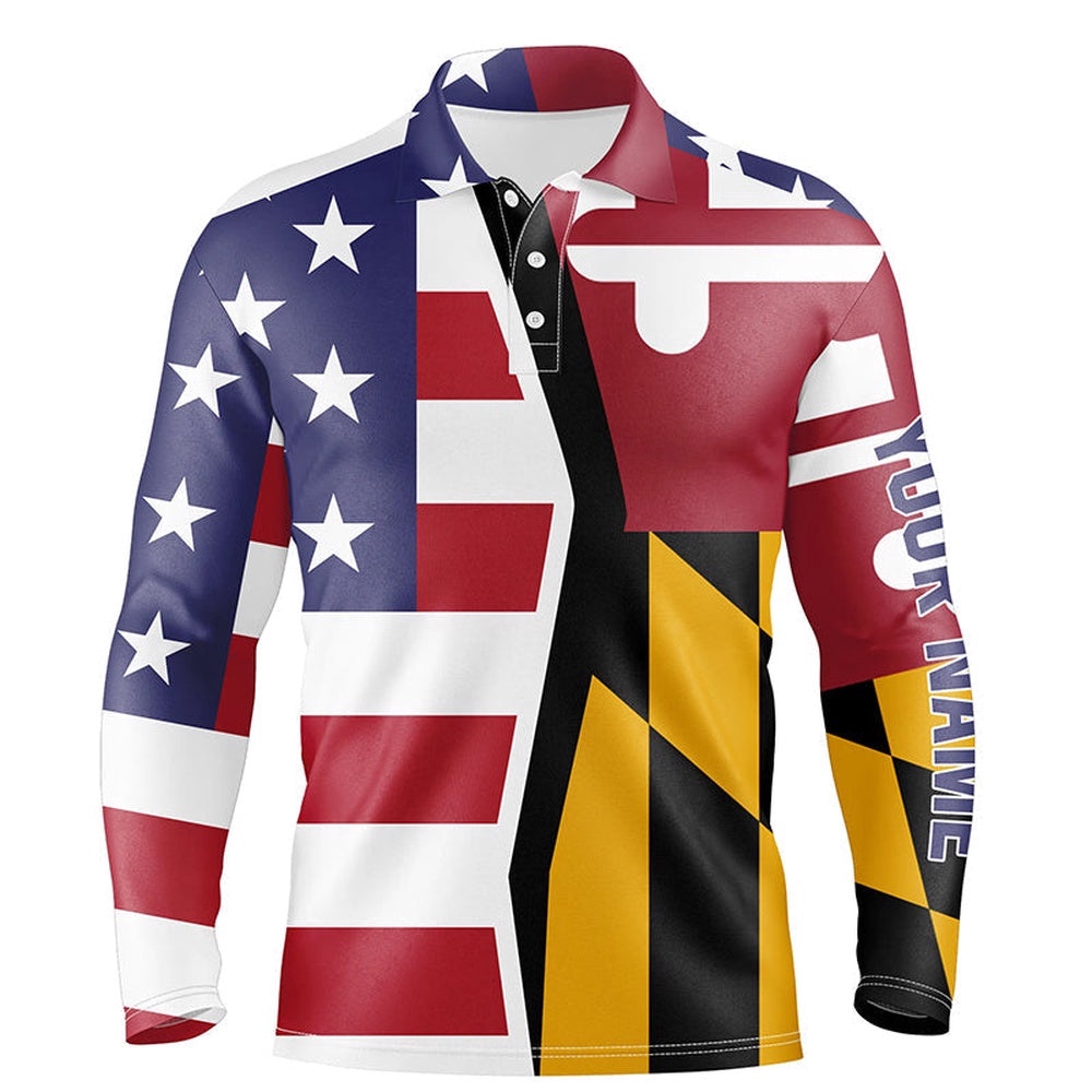Personalized American Flag Maryland Patriot Golf White Men’s Golf Polo Shirts For Men’s, Golf Polo Shirt, Golf Shirts Personalized American Flag Maryland Patriot Golf White Men’s Golf Polo Shirts For Men’s, Golf Polo Shirt, Golf Shirts