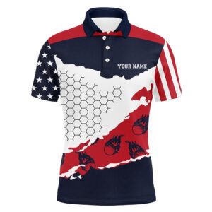 Personalized American Flag Men’s Golf Polo Shirts…