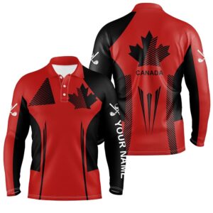 Personalized Black And Red Canada Flag Golf Polo Shirt For Men Custom Patriotic Gifts For Golf Lovers Golf Polo Shirt Golf Shirts 2 jsumtf.jpg