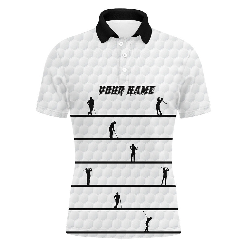 Personalized Black White Golfer Men’s Polo Shirts Custom Cool Golf Shirts For Men White Golf Pattern, Golf Polo Shirt, Golf Shirts Personalized Black White Golfer Men’s Polo Shirts Custom Cool Golf Shirts For Men White Golf Pattern, Golf Polo Shirt, Golf Shirts