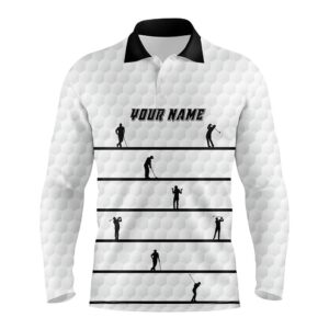 Personalized Black White Golfer Men s Polo Shirts Custom Cool Golf Shirts For Men White Golf Pattern Golf Polo Shirt Golf Shirts 2 fhpzv0.jpg