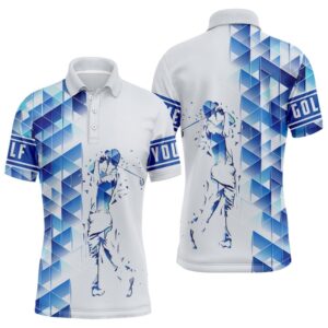 Personalized Blue Camo Golf Polo Shirts For…