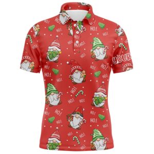 Personalized Christmas Santa Red Golf Men’s Polo…