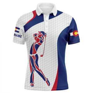 Personalized Colorado Flag Patriot Golf White Men’s…