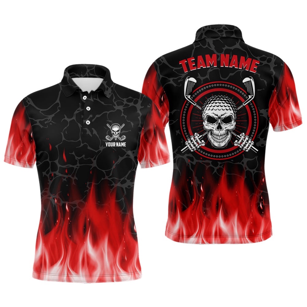 Personalized D All Over Print Skull Men’s Golf Polos Red Fire Flame Golf Shirts For Men, Golf Polo Shirt, Golf Shirts Personalized D All Over Print Skull Men’s Golf Polos Red Fire Flame Golf Shirts For Men, Golf Polo Shirt, Golf Shirts