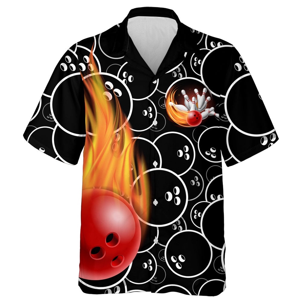 Personalized Flame Hawaiian Bowling Shirt, Custom Team Bowling Hawaiian Shirt Personalized Flame Hawaiian Bowling Shirt, Custom Team Bowling Hawaiian Shirt