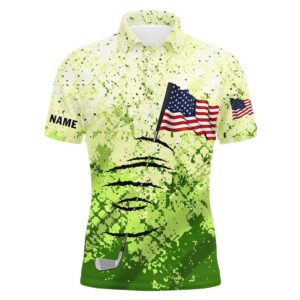 Personalized Green Camo Golf Polos Shirt For…