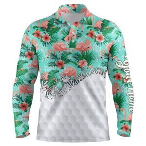 Personalized Green Tropical Pink Flamingo Pattern Men s Golf Polo Shirts Best Men s Golf Wears Golf Polo Shirt Golf Shirts 2 phq70q.jpg