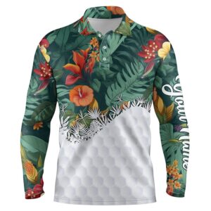 Personalized Green Tropical Plants And Flowers Pattern Men s Golf Polo Shirts Best Men s Golf Wears Golf Polo Shirt Golf Shirts 2 xj6cyk.jpg