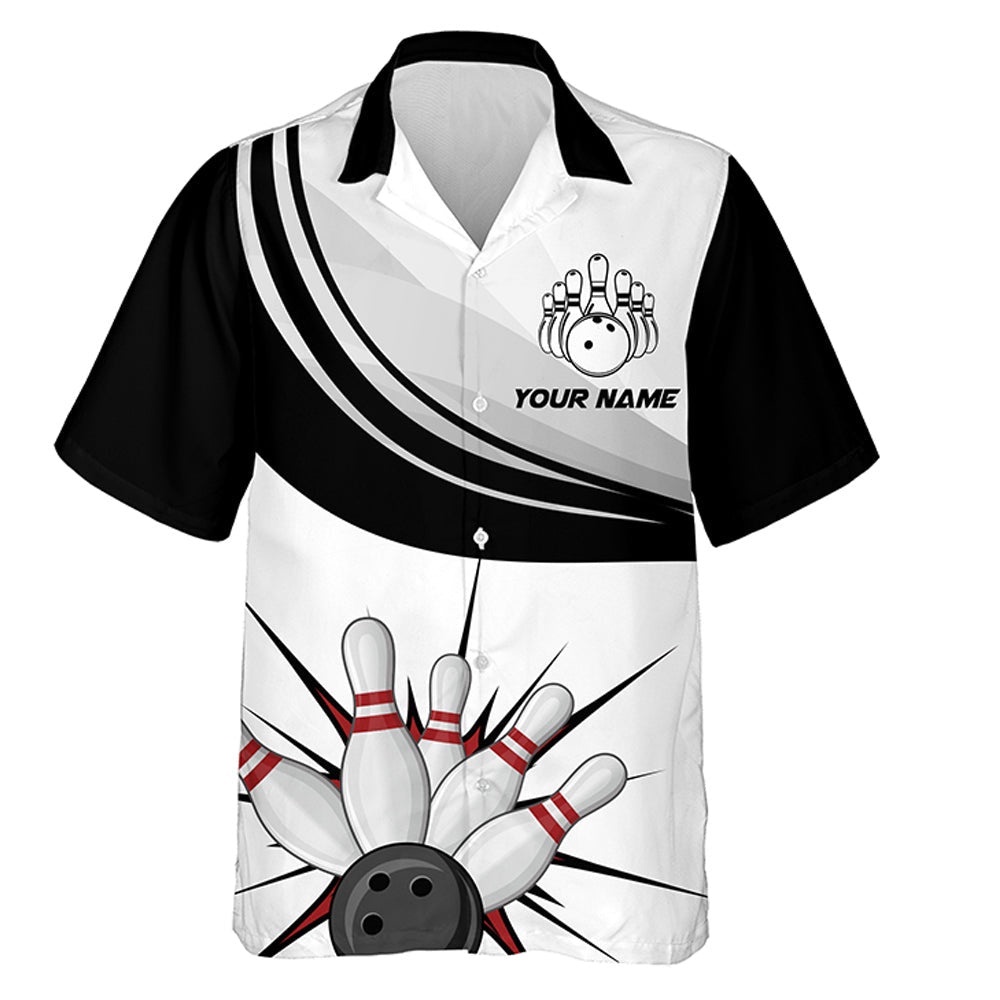 Personalized Hawaiian Bowling Shirt For Men Women, Custom Team Bowling Hawaiian Shirt